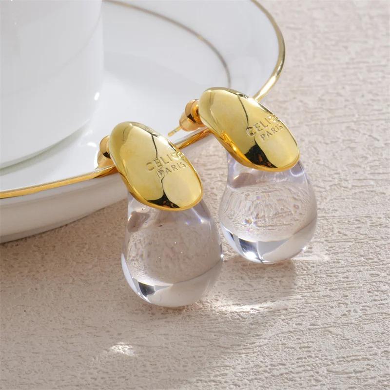 Transparent Resin Water Drop Earrings for Women Girls Simple Versatile Fashion Personalized Jewelry Accessories Gifts