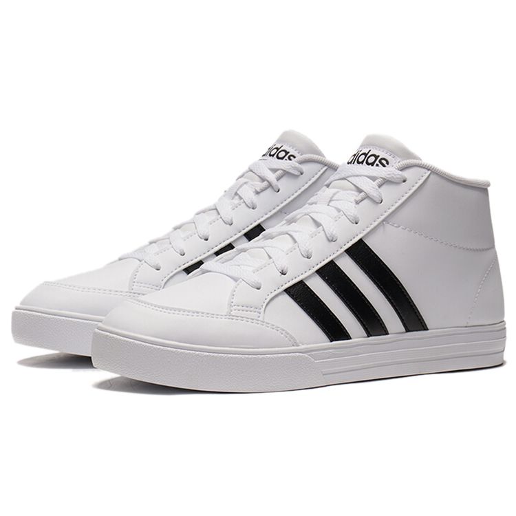 Adidas Neo Vs Set Mid Retro Durable High-Top Skate Shoes Men Skate Shoes White Black FY3042