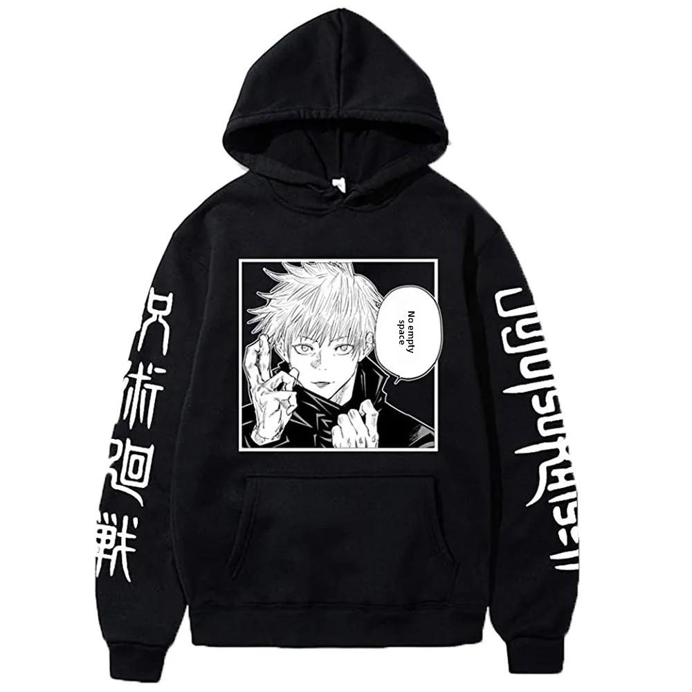 New Anime Manga Print Unisex Hoodie Sweatshirt Round Neck Full Sleeve Long-lasting Polyester Fiber Cursed Battle Animation