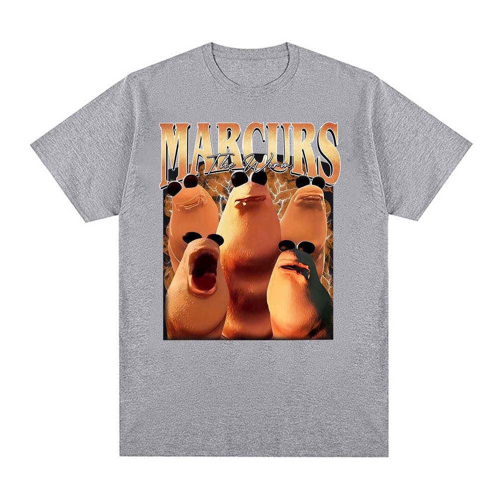 Funny Marcus The Worm Meme T-shirt Unisex Fashion Cartoon Vintage T-shirts Men's Casual 100% Cotton Oversized T Shirt Streetwear