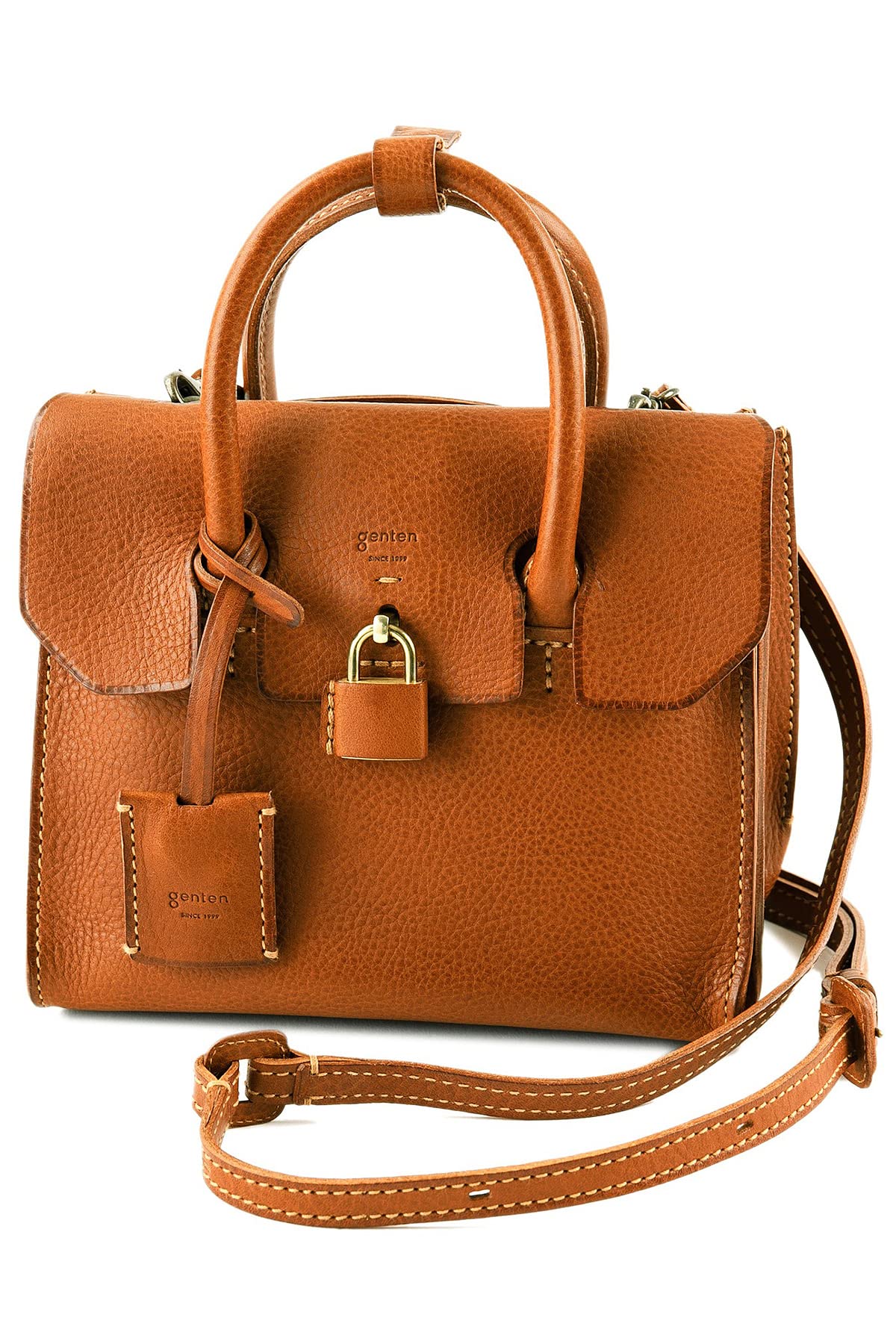 

Сумка на плече 2WAY з натуральної шкіри коричневого кольору [Genten] GE-42865-50 коричневий