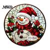 Decorative Chains for Hanging Ornaments Christmas Acrylic Window Decor, 2D Holographic Stained Glass Art Ornament with Metal Chain, Double-sided
