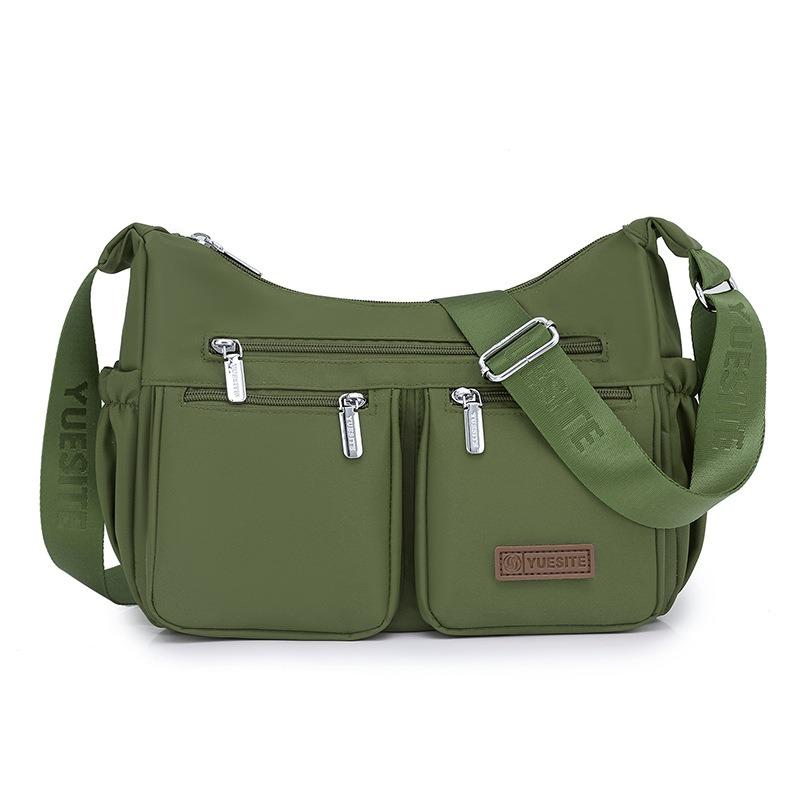 Fashion shoulder messenger bag women's large-capacity nylon canvas bag middle-aged mother bag multi-compartment business wallet
