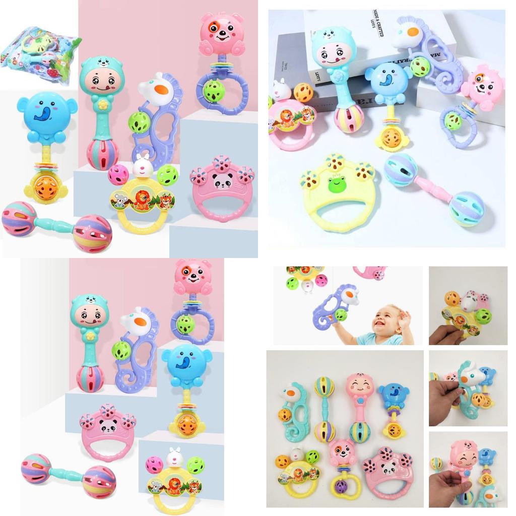 7pcs Eco-friendly Baby Teething Toys Set For 0-6 Months Non-toxic And Safe