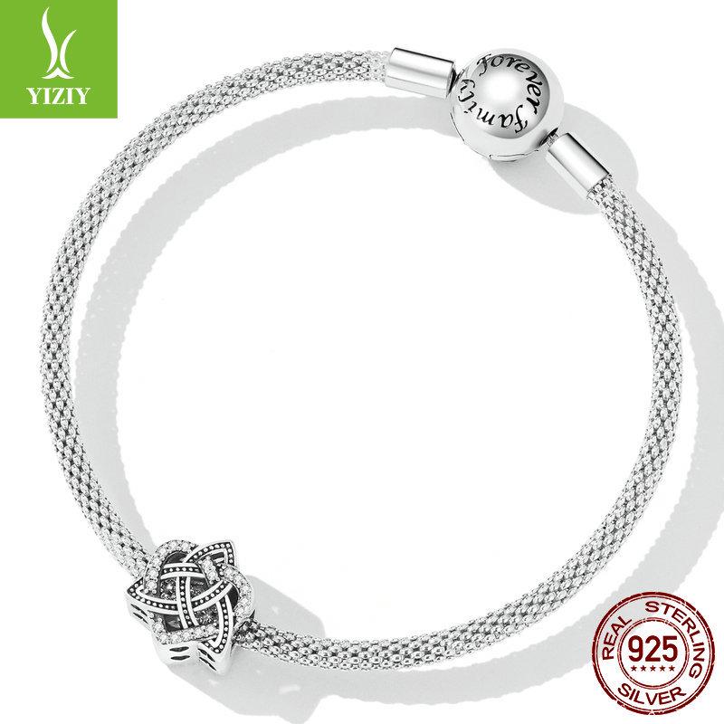 Celtic Knot Love Charm Bracelet Beaded with Hollow S925 Silver Beads 