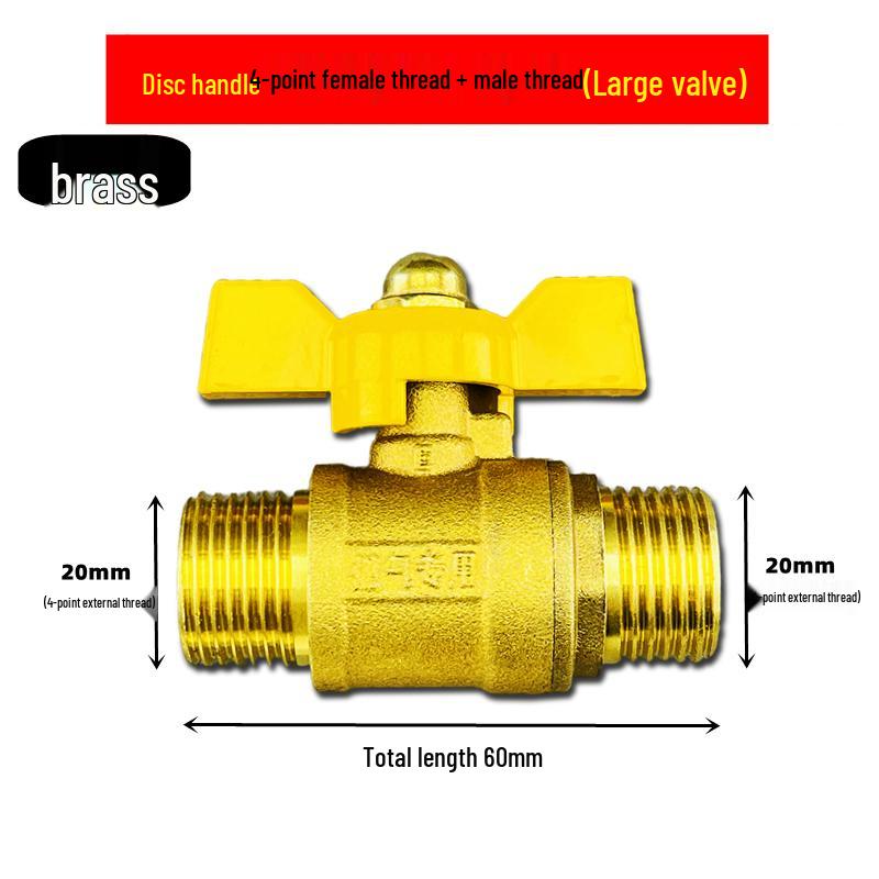 Brass Y-Type Gas Hose Three-Way Valve Connector with 4-Point Ventilation Ball Valve Switch.