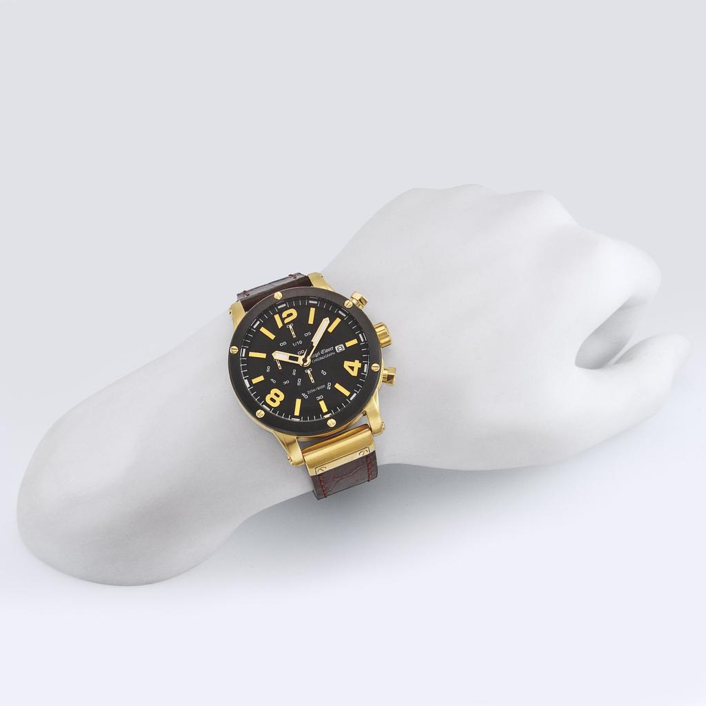 Watch Angel Clover Exventure Black Dial Stainless Steel Quartz 46MM Genuine Warranty Brown [Angel Clover] EVC46YBK-BW Men's