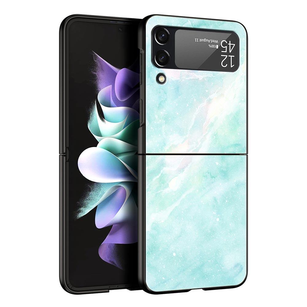 Marble Fashion Phone Case For Samsung Galaxy Z Flip3 Flip4 Flip5 Case Shell For Z Flip 3 4 5 6 7 Hard Folding Cover