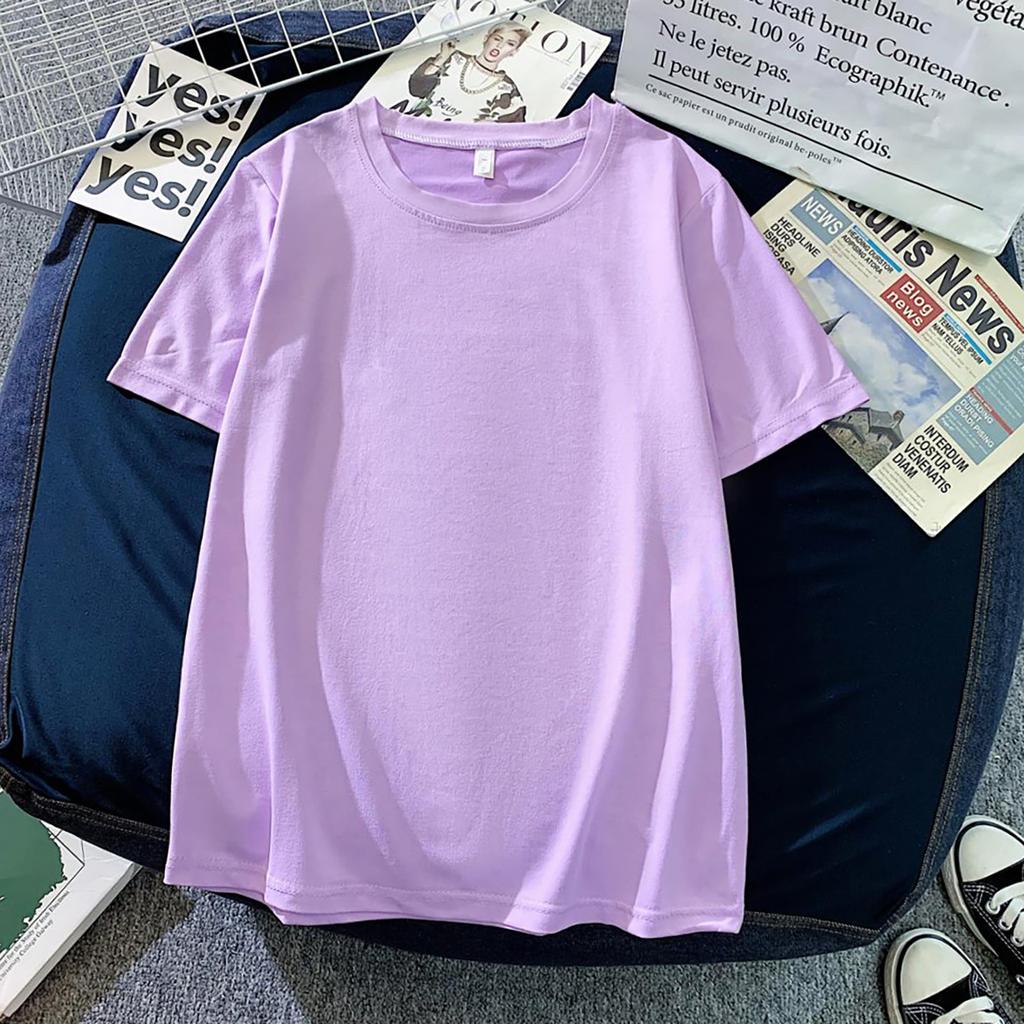 Women's Sexy Fashion T-shirt Casual Short-sleeved Summer Solid Color Tops