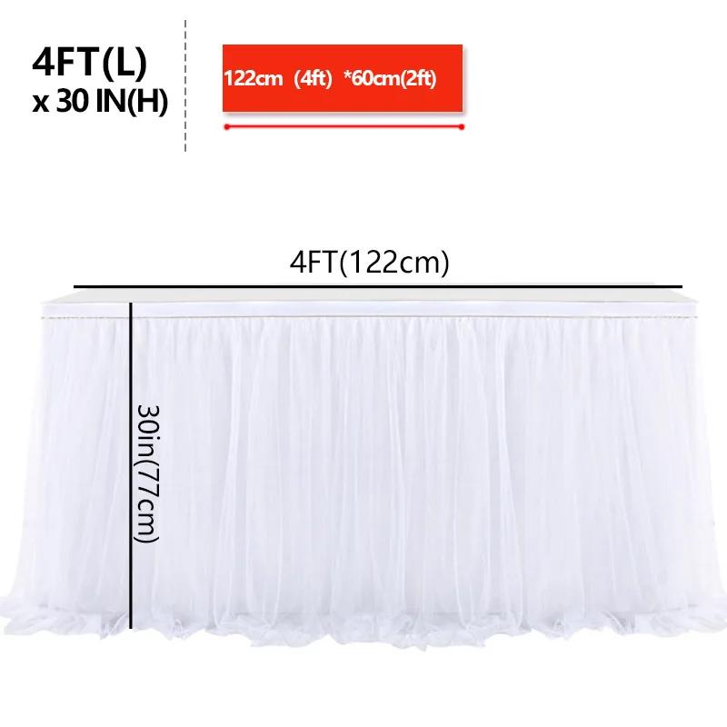

4/6ft Tulle Table Skirt for Wedding Wedding Party Birthday Table Skirting Baby Shower Gender Reveal Dessert Party Home Decor