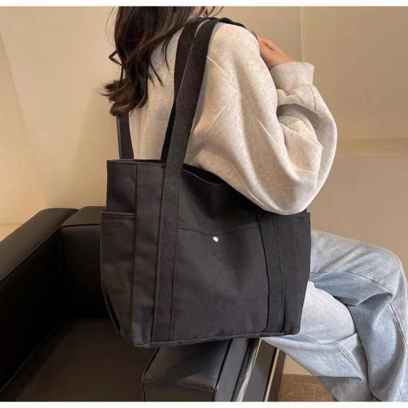 Large Capacity Canvas Tote Bag Simple Commuter Omnibus Design High Appearance Level Art College Students Class Shoulder Cloth Ba
