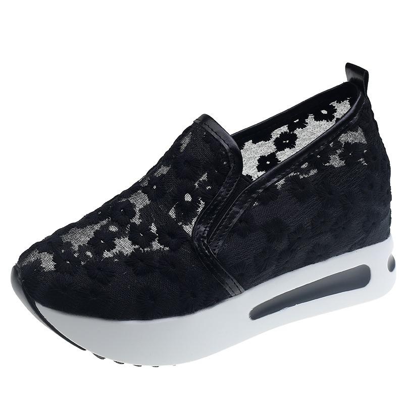 

Large size mesh foreign trade women s shoes inner height increase sports shoes muffin shoes casual foot cover high heel single shoes women 42