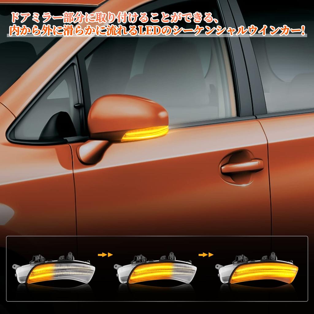 POPMOTORZ Door Mirror Turn Signals for Prius Prius Alpha Camry Mark X Mark X Geo and 10 Series Flowing Position Indicators with Daytime Running Light
