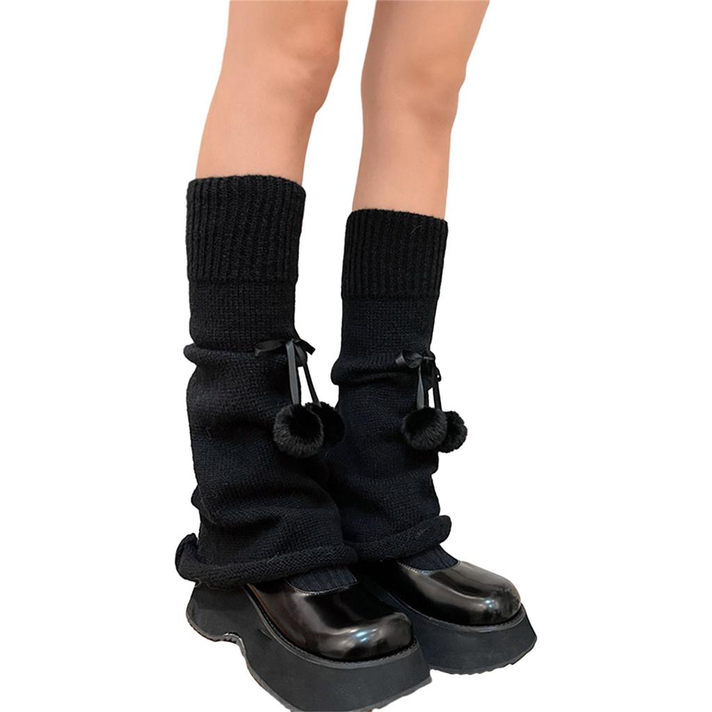 Scaldamuscoli Versatili per Tutti gli Stili Copripiede con Pompon in Nylon Aggiungi un Tocco di Carineria al Tuo Look