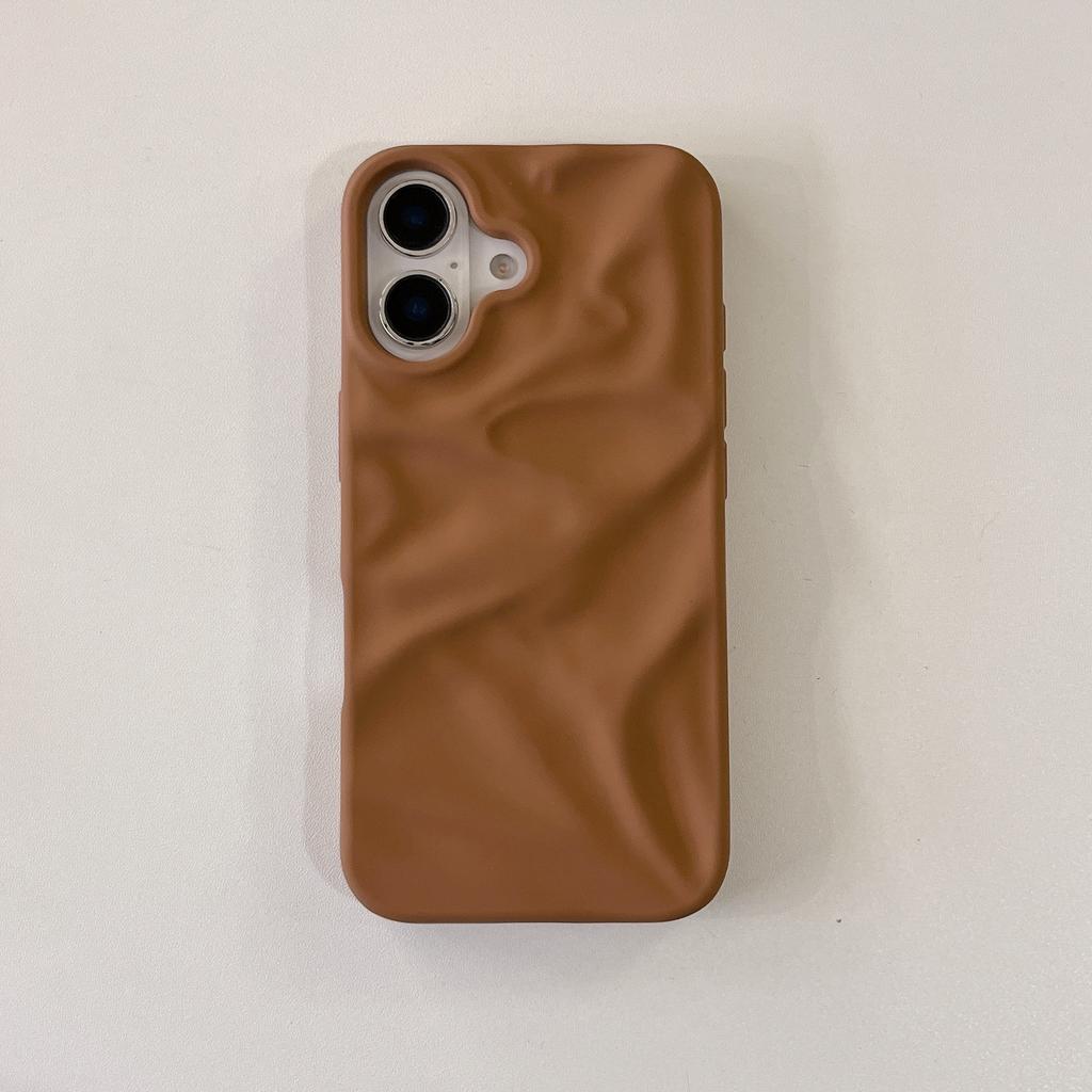3D Wrinkled Water Ripples Pattern Soft Frosted TPU Shockproof Mobile Phone Case for iPhone 11 12 13 14 15 16 Pro Max