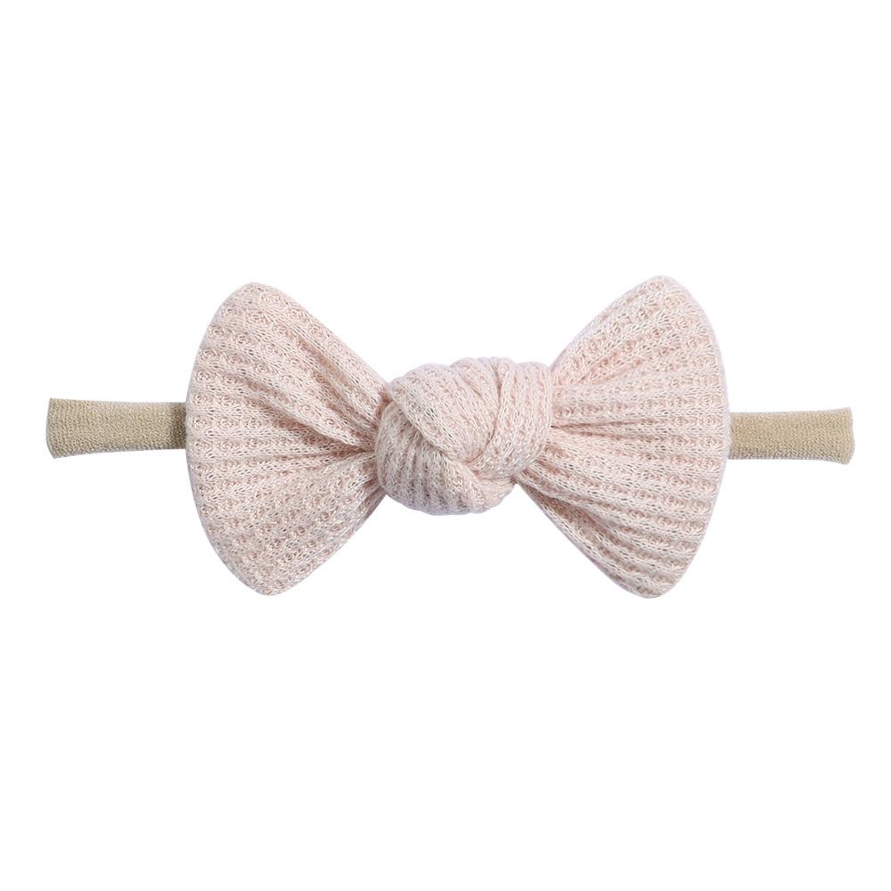Tie Children'S Bow Headband Solid Color Knitted Waffle Baby Baby Headband Hair Accessories 2526