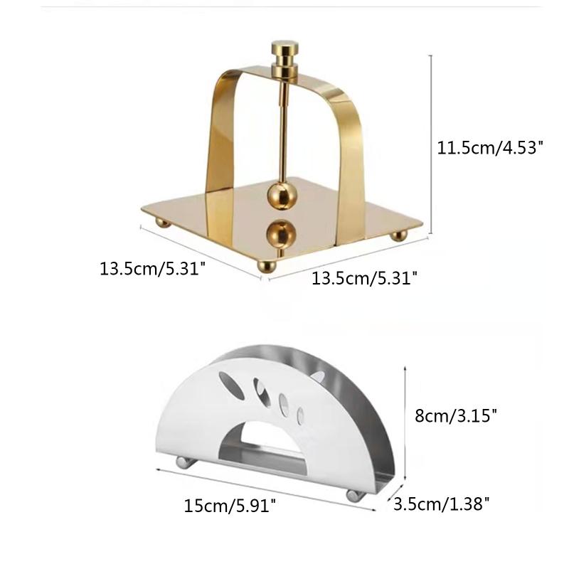 Stainless Steel Napkin Holder Freestanding Paper Napkin Tissue Dispenser for Home Ktchen Countertop Dining Table Napkin X3UC