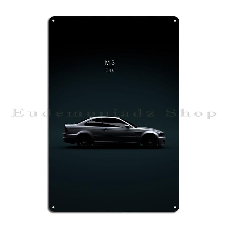 2005 E46 M3 Silbernes Metallschild Retro Küche Klassische Wanddeko Kundenspezifisches Blechschild Poster