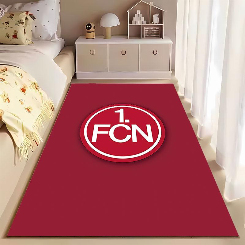 Red Carpet with 1. FCN Logo suitable as a non-slip mat for the living room or bedroom sofa