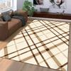 Plaid Pattern Carpet, Brown and Beige Tartan Design for Home Decor Suitable for use as an anti-slip for living room bedroom sofas