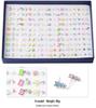Korean 100-Pair Plastic Boxed Earrings Set - Soft Clay Drip Design, Diamond Glue Needle, Anti-Allergic.