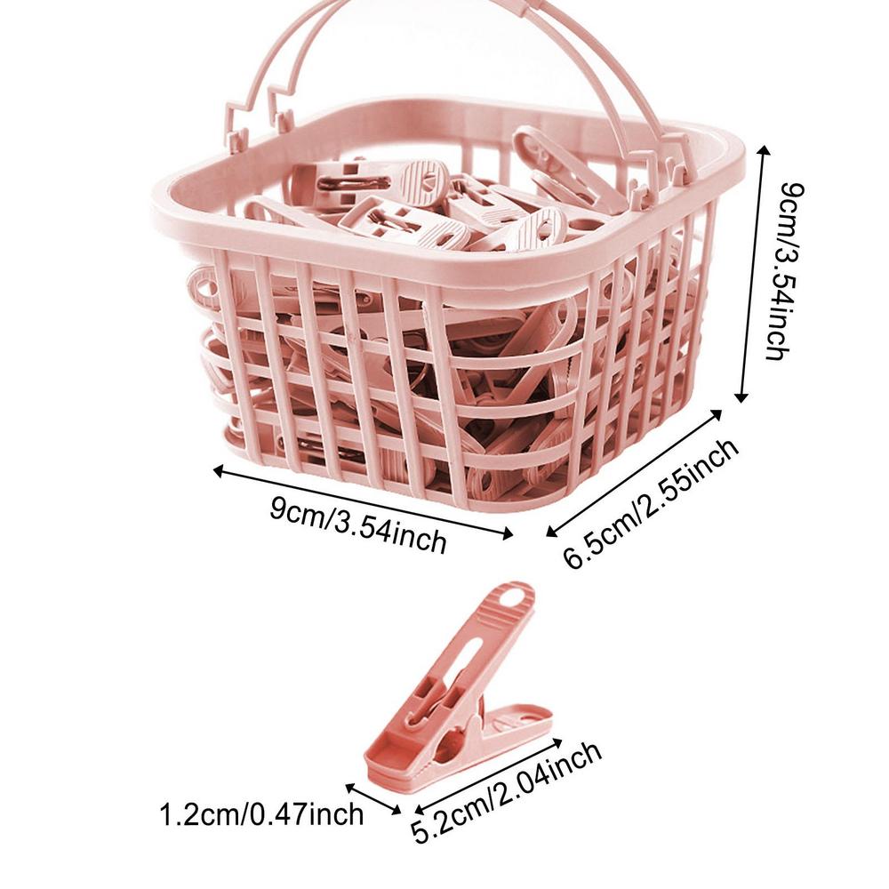 

30 шт. Прищепки для белья Ветрозащитные Бытовые Прищепки для стирки с корзиной Маленькие прищепки для носков, нижнего белья, полотенец розовый
