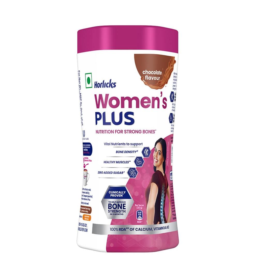 Horlicks Women’s Plus Chocolate Nutritional Drink 400g Jar for Strong Bones and Healthy Living