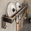 Wall Mounted Kitchen Organizer Hook Double Pole Kitchen Utensil Organizer Pot Lid Rack  Bathroom