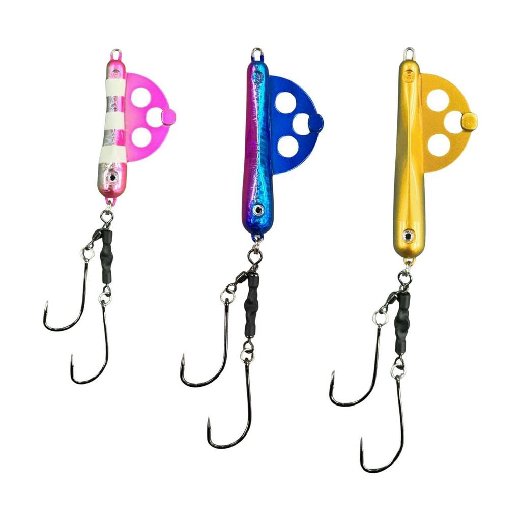 SANY Dig II Tiger Pufferfish Step Rig Size 30 Pink Zebra Glow, Specialized Blowfish Bait Rig with Owner Hooks