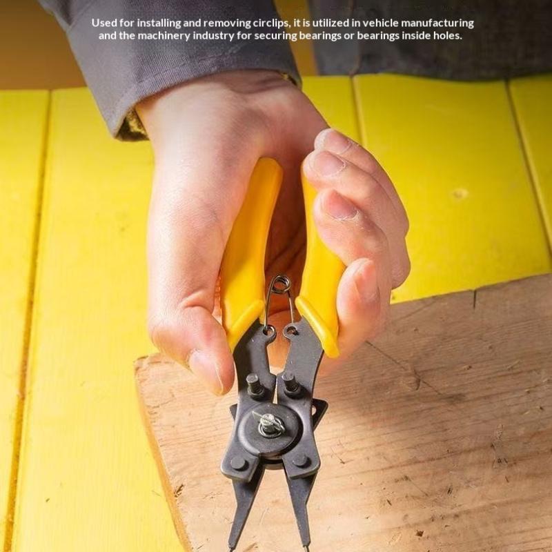 Multifunctional 4 In 1 Snap Ring Plier Combination Spring Four Rings Plier Head Clamp Spring Shaft Dismounting Repairing Tool