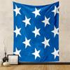 White Stars On Blue Background Patterned Tapestry for Bedroom and Living Room Home Decor Sofas