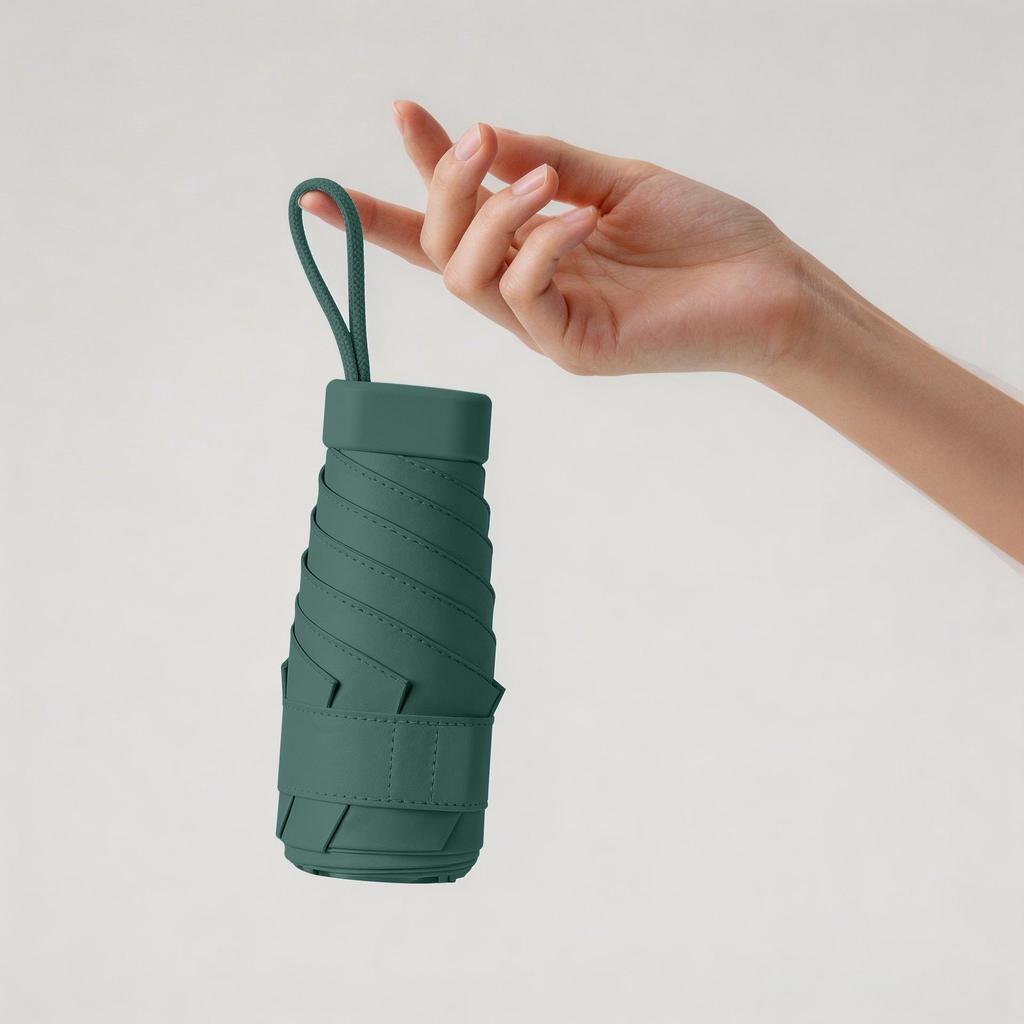Compact UV Protection Mini Umbrella: Sun and Rain Shield for Students