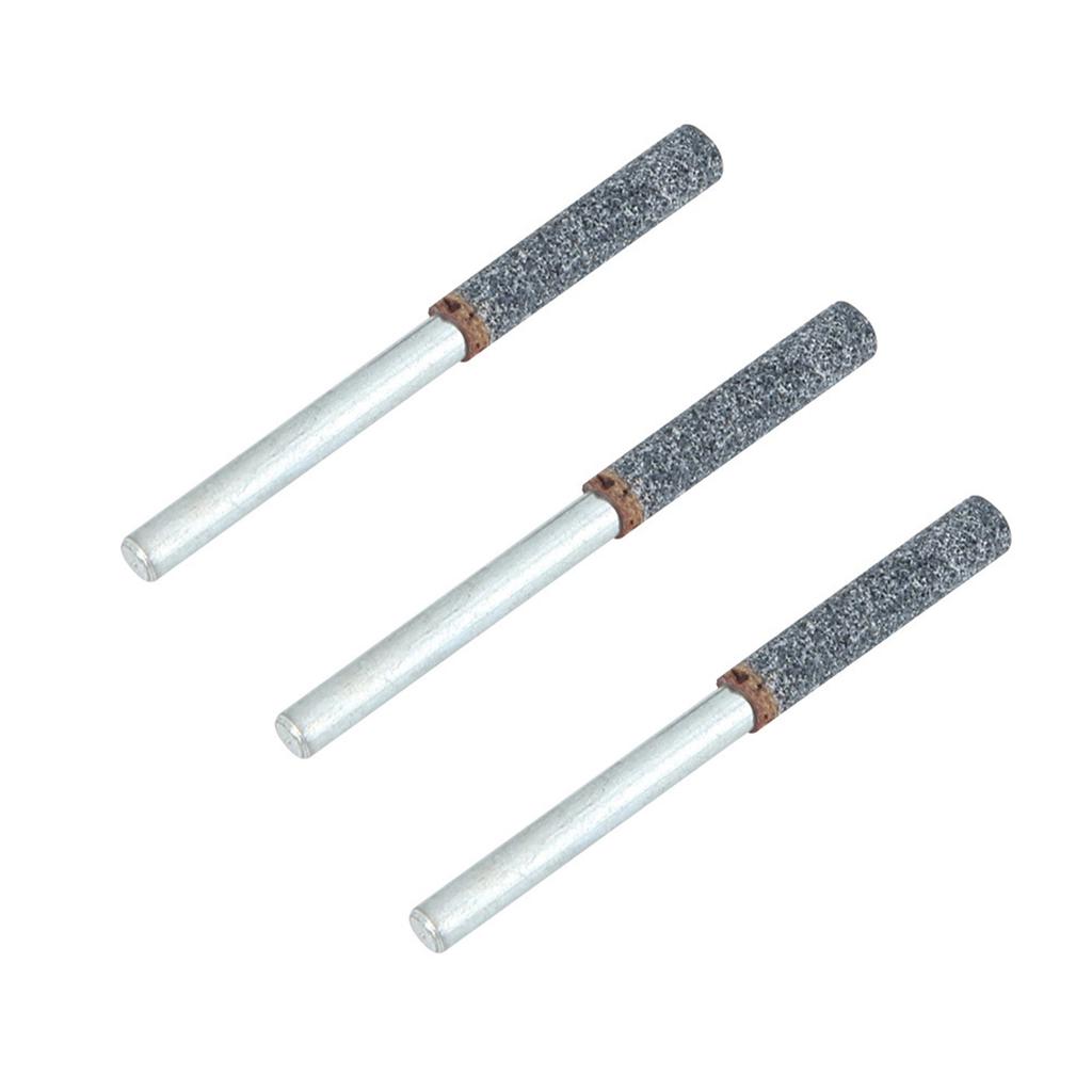 3Pcs 4mm 5/32in Diamond Chainsaw Sharpener Burr Stone File Sharpening Tool for Rotating Tool