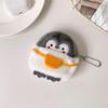 Girls' Fun Cartoon Penguin Crossbody Bag & Coin Purse – Plush Headphone Storage & Pendant Gift