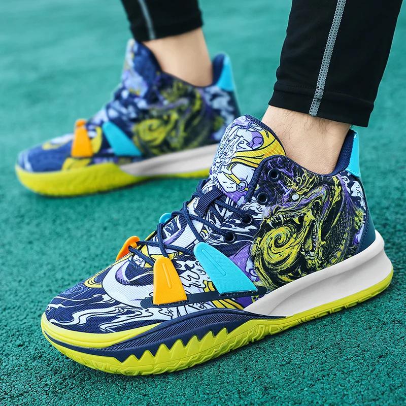 Breathable Sports Shoes Boys Basketball Sneakers Men's Non-Slip Shoes Comfortable Gym Training Athletic Shoes Shock Absorption
