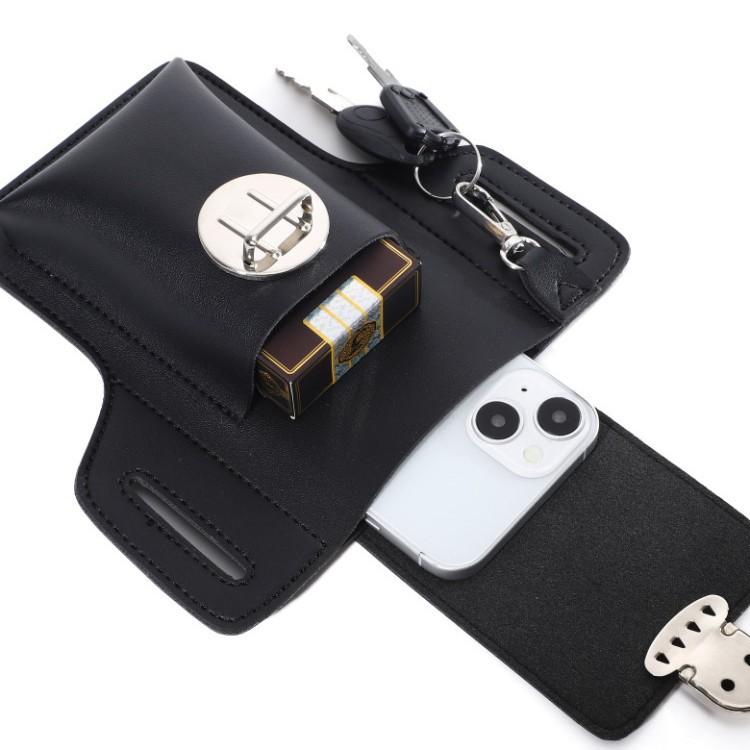 Outdoor Convenient Worksite Mobile Phone Bag Wearable Belt Waist Bag Large Capacity Multi-Functional Key Cigarette Storage Bag
