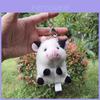 Chaveiro Adorável de Pelúcia de Vaca e Panda Boneca de Pelúcia Macia e Fofa Presente Criativo