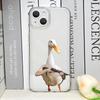 Funny Cartoon Fighting Duck Chicken Clear Phone Cases for iPhone 17 16 15 14 13 12 11 Pro Max XR 8 7 Plus 13 12 Mini Soft Cover