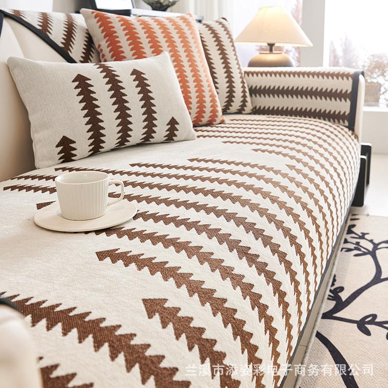 Chenille Sofa Cushion Nordic High-Grade Four Seasons Universal Seat Cushion Non-Slip Leather Light Luxury Cover Simple New Cover Cloth