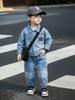 Set di tre pezzi alla moda in denim con cappuccio per bambini: Elegante Outfit Primavera/Autunno per Neonati Maschi 2026