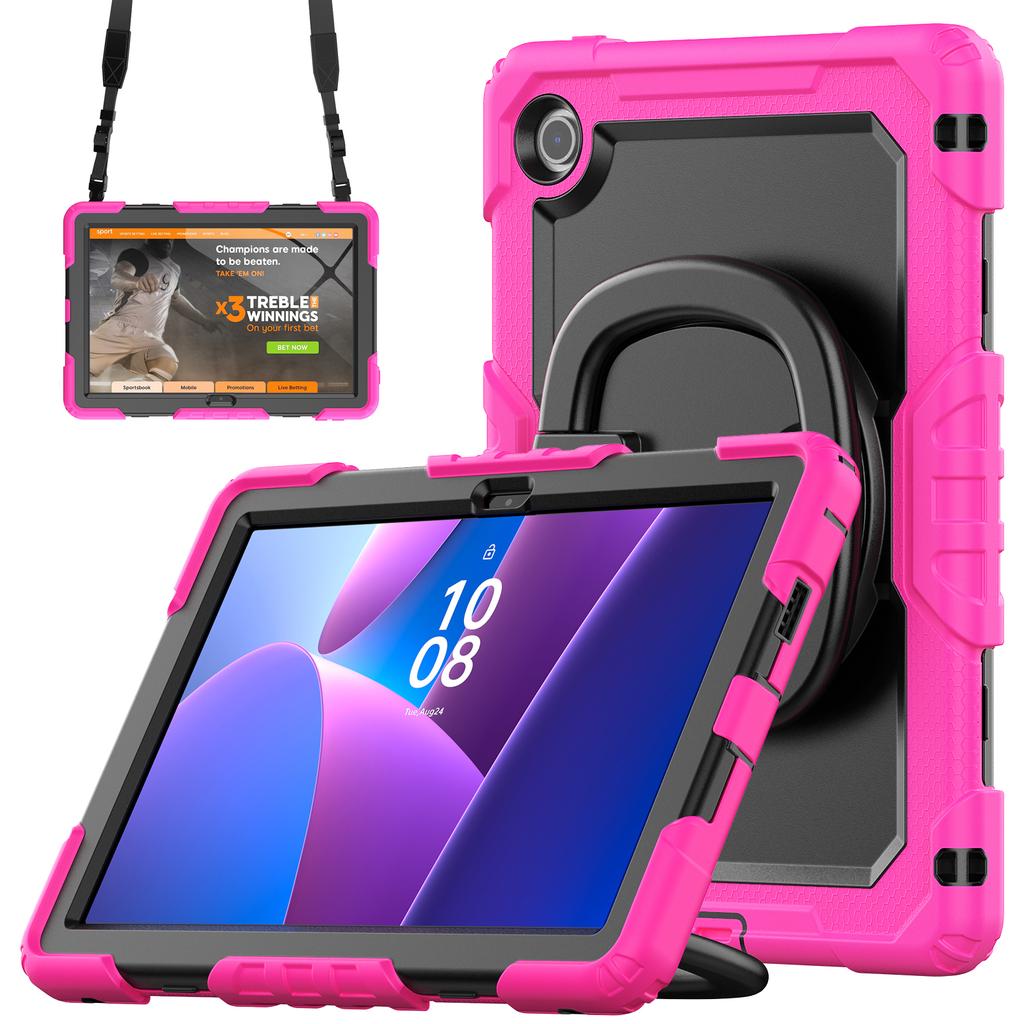 For Lenovo Tab 10.1 (2025) TB-311XU/Tab TB311FU Kickstand Case PC+Silicone Tablet Cover with Shoulder Strap
