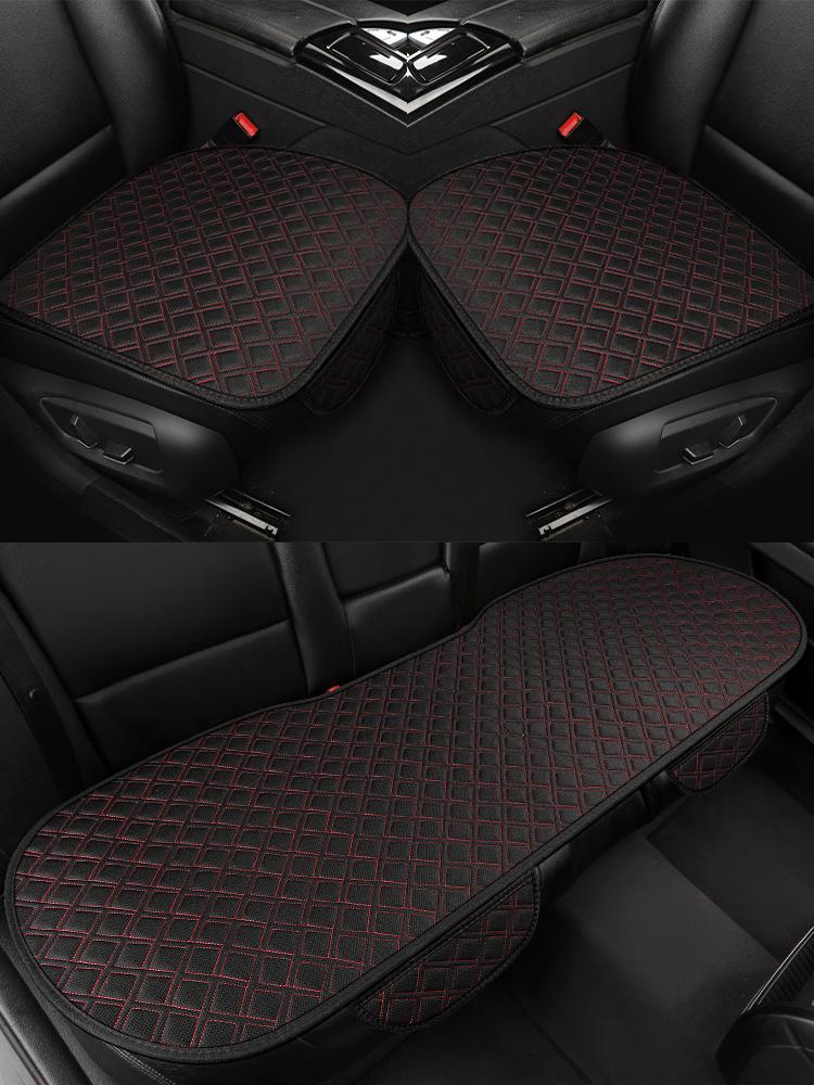 Car Seat Cushion, Dirt Resistant Linen Seat Cover, Small Three Pieces, Driver'S Seat, Single Seat, Small Waist
