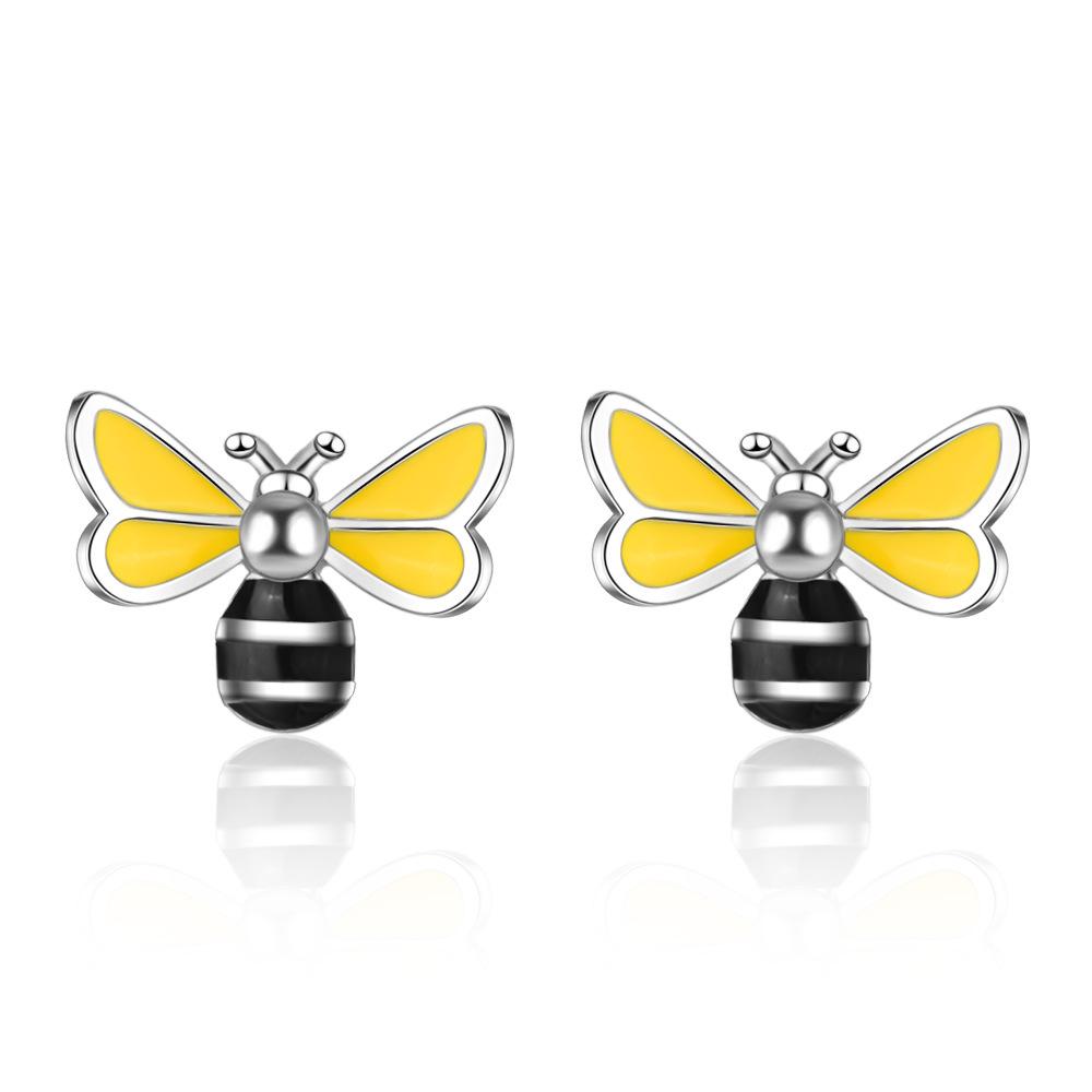 

Buyee 925 Sterling Silver Female Earring Beautiful Bee Earring for Women Fashion Animal Fine Jewelry Earring Gift