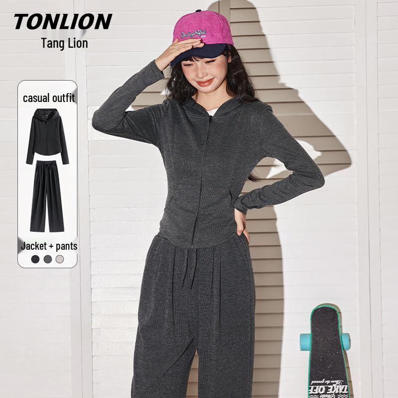 TonLion Women s Casual Sportswear Two-Piece Set M