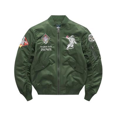 Veste Printemps et Automne à Col Montant Veste de Baseball Veste d'Extérieur pour Homme Veste de Vol Spatial