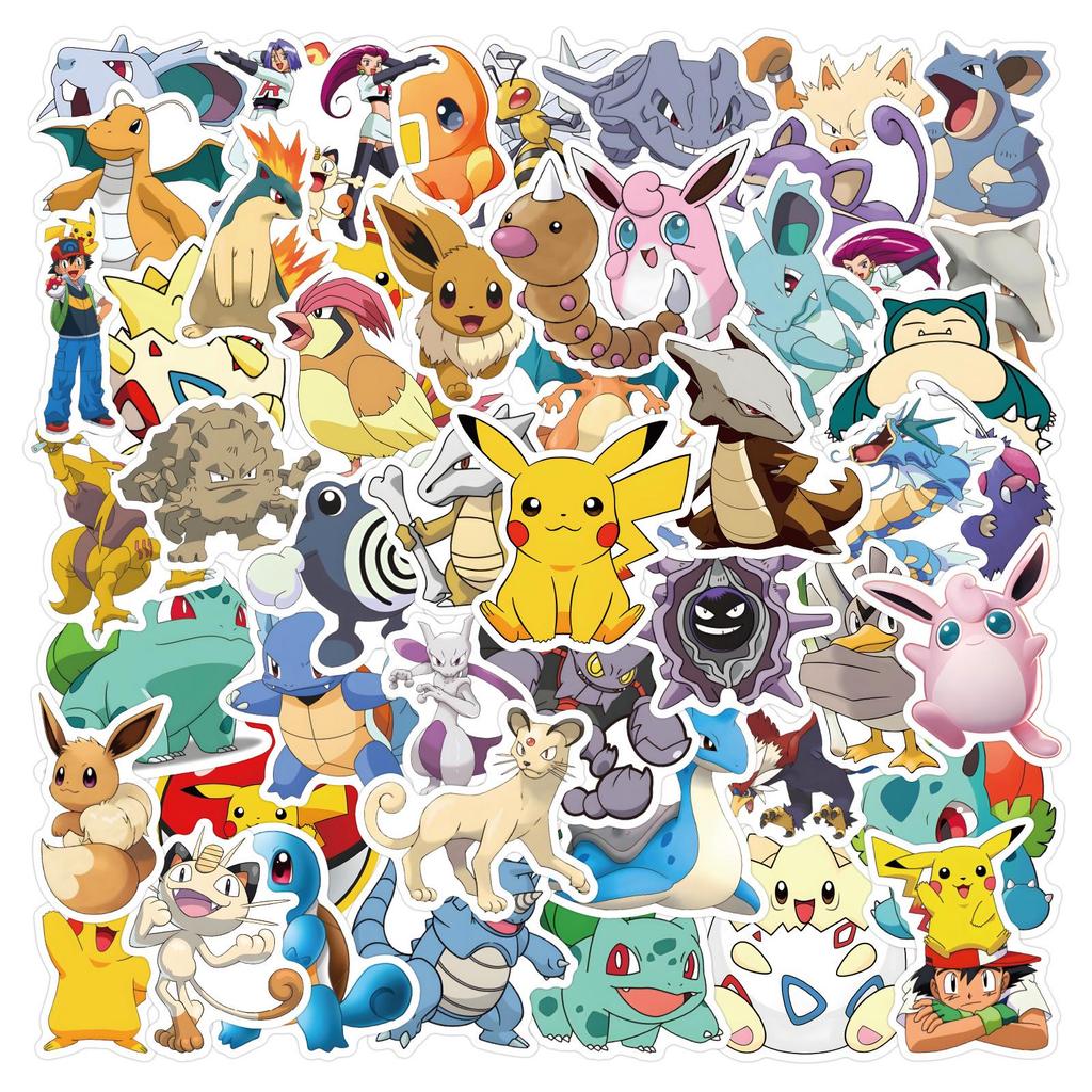 200 Pokémon Pikachu Waterproof Stickers for Kids: DIY Decoration for Notebooks and Phones