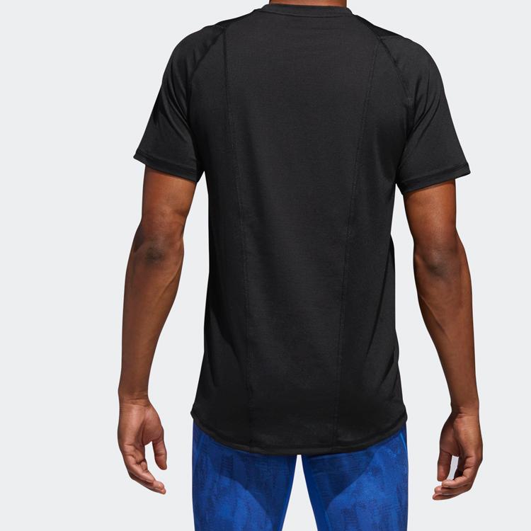 Adidas Solid Color Sports Short Sleeve T-Shirt Men Tops Black CW1959