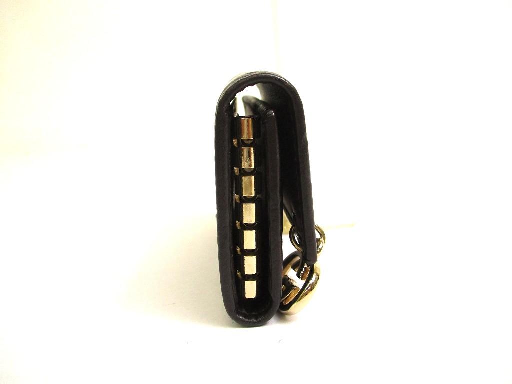 Authentic GUCCI GG Interlocking G Dark Brown Leather 6 Pics Key Chain #a870  Refurbished