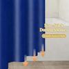 1Pc Navy Blue Shower Curtain Solid Color Waterproof Peva Luxury Bathroom Decor