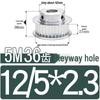 Stepped Timing Pulley 5M, 36 Teeth, T-Slot Width 16/21/27, Bore 5-25mm, BF Type.